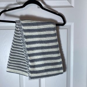 Calvin Klein Infinity Crochet Scarf Grey and White